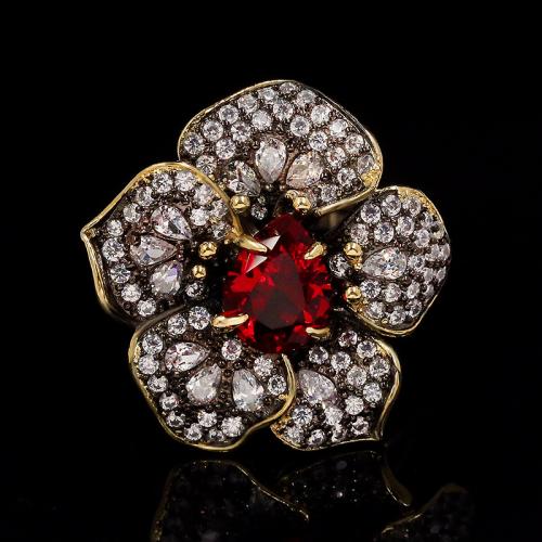 Ring Finger mosiądz, ze Kryształ & Kryształ górski, biżuteria moda & różnej wielkości do wyboru & dla kobiety, bez zawartości niklu, ołowiu i kadmu, sprzedane przez PC