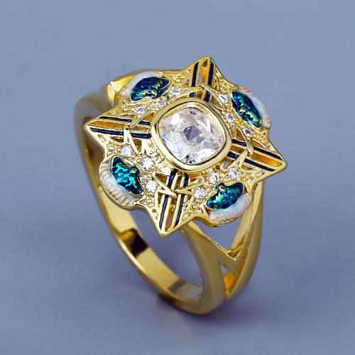 Brass δάχτυλο του δακτυλίου, Ορείχαλκος, με Κρύσταλλο, κοσμήματα μόδας & διαφορετικό μέγεθος για την επιλογή & για τη γυναίκα, νικέλιο, μόλυβδο και κάδμιο ελεύθεροι, Sold Με PC