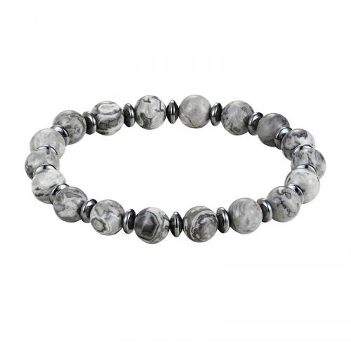 Gemstone Bracelets, fashion jewelry & Unisex, more colors for choice, 8mm, Length:Approx 19 cm, Sold By PC