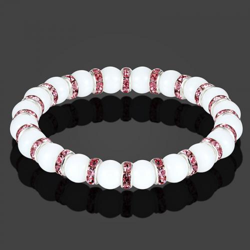 Glass Beads Bracelet, fashion jewelry & for woman, more colors for choice, 8mm, Length:Approx 19 cm, Sold By PC
