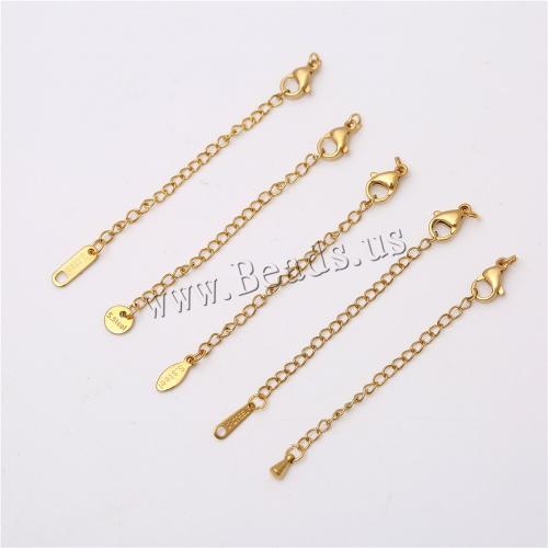 Stainless Steel Extender Chain, 304 Stainless Steel, plated, DIY & different styles for choice, more colors for choice, Length:Approx 1.97 Inch, 10Strands/Bag, Sold By Bag