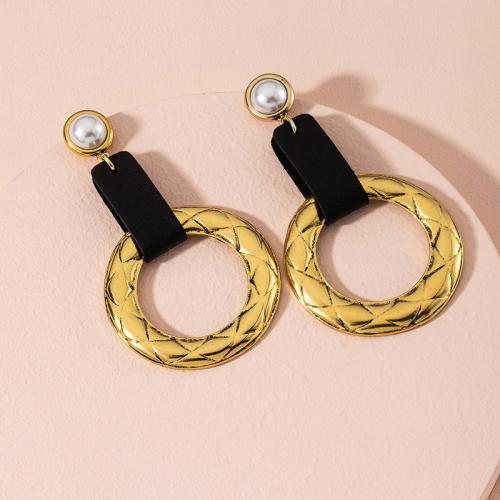 Zinklegierung Tropfen Ohrring, mit Kunststoff Perlen, plattiert, verschiedene Stile für Wahl & für Frau, earring length  20-85mm, verkauft von Paar