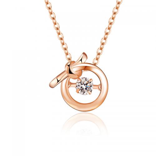 Cubic Zircon Micro Pave Brass Necklace with 1.97inch extender chain rose gold color plated fashion jewelry & micro pave cubic zirconia & for woman nickel lead & cadmium free Length Approx 15.74 Inch Sold By Pair
