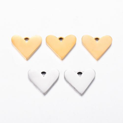Stainless Steel Heart Pendants, 304 Stainless Steel, plated, DIY, more colors for choice, 21x19mm, 5PCs/Bag, Sold By Bag
