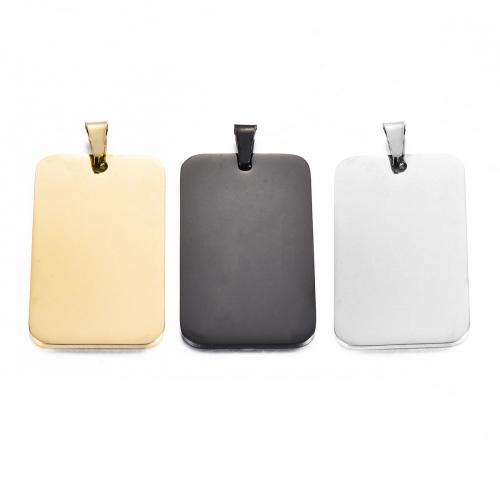 Stainless Steel Pendants, 304 Stainless Steel, Rectangle, plated, DIY, more colors for choice, 28x50mm, 5PCs/Bag, Sold By Bag