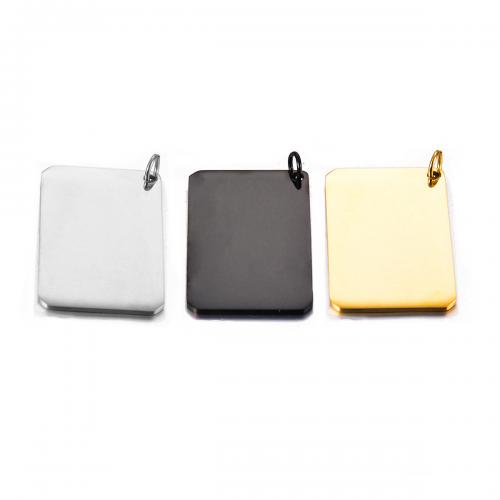 Stainless Steel Pendants 304 Stainless Steel Rectangle plated DIY Sold By Bag