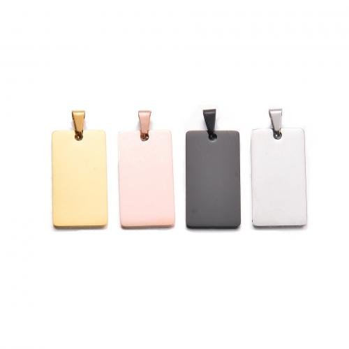 Stainless Steel Pendants, 304 Stainless Steel, Rectangle, plated, DIY, more colors for choice, 20x40mm, 5PCs/Bag, Sold By Bag