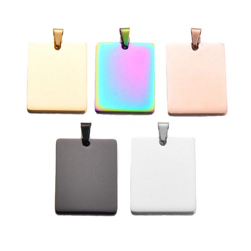 Stainless Steel Pendants, 304 Stainless Steel, Rectangle, plated, DIY, more colors for choice, 28x40mm, 5PCs/Bag, Sold By Bag