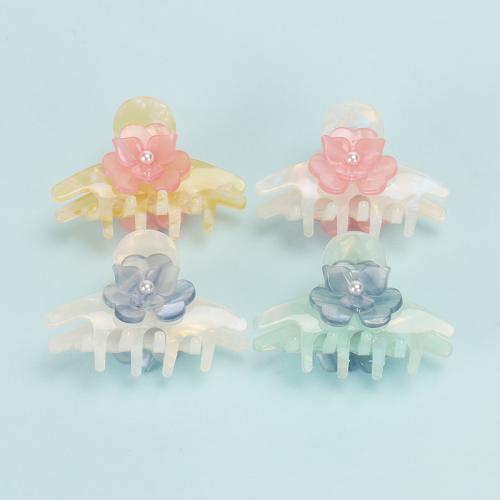 Hair Claw Clips Acrylic with Plastic Pearl Flower fashion jewelry Sold By PC