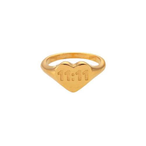 Anel de dedo de aço inoxidável, Aço inoxidável 304, 18K banhado a ouro, joias de moda & tamanho diferente para a escolha & para mulher, níquel, chumbo e cádmio livre, wide:9.5mm, vendido por PC