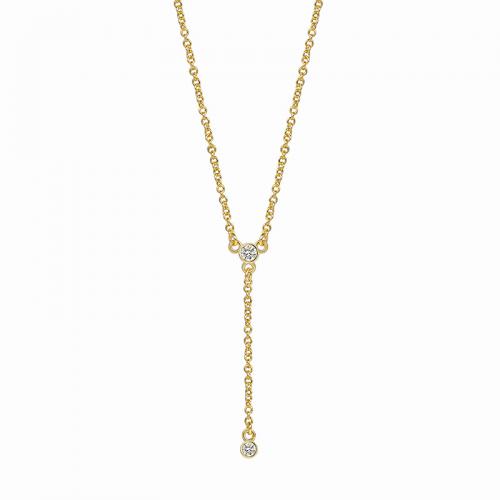 Cubic Zircon Micro Pave Brass Necklace plated micro pave cubic zirconia & for woman golden Length Approx 45-55 cm Sold By PC