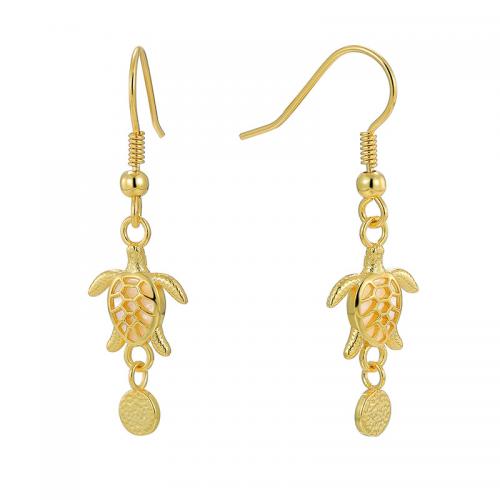 Brass Drop Earring with Shell Pearl plated for woman golden Sold By Pair