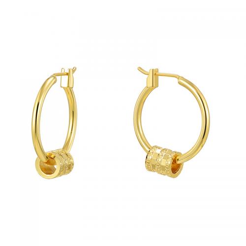 Brass Leverback Earring, plated, for woman, golden, Sold By Pair