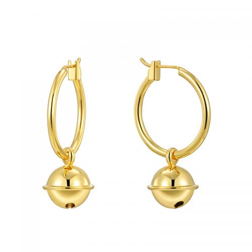 Huggie Hoop Drop Earring Brass plated for woman golden Sold By Pair