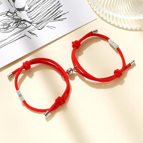 Couple Bracelet and Bangle, Tibetan Style, with Nylon Cord, Adjustable & fashion jewelry & Unisex, more colors for choice, nickel, lead & cadmium free, Length:Approx 14-28 cm, 2PCs/Lot, Sold By Lot