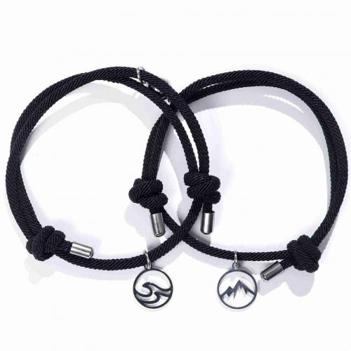 Couple Bracelet and Bangle Zinc Alloy with Nylon Cord Adjustable & fashion jewelry & Unisex nickel lead & cadmium free Length Approx 18-28 cm Sold By Lot