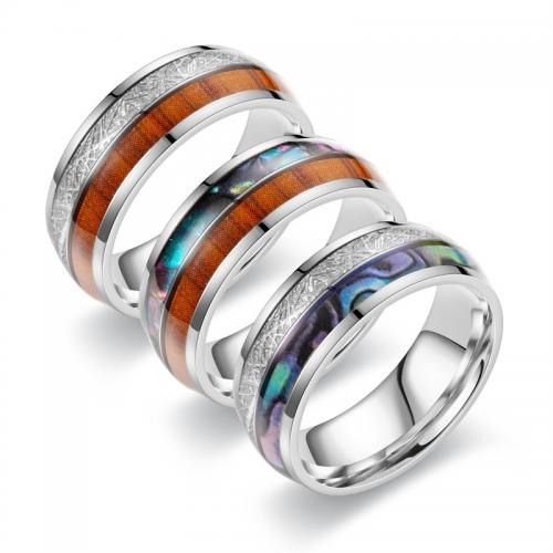 Rozsdamentes acél Finger Ring, 304 rozsdamentes acél, csiszolt, divat ékszerek & egynemű & különböző méretű a választás, több színt a választás, nikkel, ólom és kadmium mentes, Által értékesített PC
