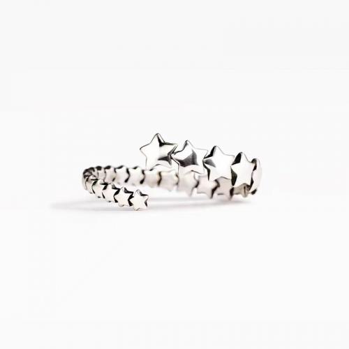 Ring Finger mosiądz, Gwiazdka, biżuteria moda & dla kobiety, bez zawartości niklu, ołowiu i kadmu, rozmiar:7, sprzedane przez PC