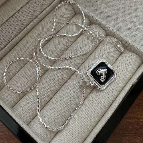 Sterling Sølv Halskæder, 925 Sterling Sølv, med 1.97inch extender kæde, poleret, mode smykker & for kvinde & emalje, nikkel, bly & cadmium fri, Længde Ca. 15.74 inch, Solgt af PC