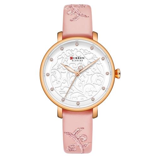Women Wrist Watch, Glass, with Leather, Life water resistant & fashion jewelry & japanese movement & for woman, more colors for choice, Length:Approx 22 cm, Sold By PC