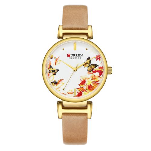 Women Wrist Watch Glass with Leather Life water resistant & fashion jewelry & japanese movement & for woman Length Approx 22 cm Sold By PC