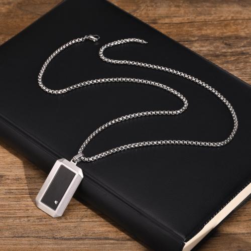 Edelstahl Schmuck Halskette, 304 Edelstahl, verschiedene Stile für Wahl & Micro pave Zirkonia & für den Menschen, 41.70x23mm, Länge ca. 60 cm, verkauft von PC