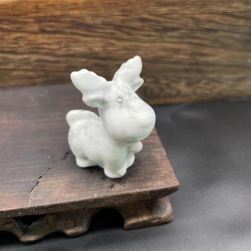 Fashion Decoration Natural Stone Deer Carved for home and office & cute 40mm Sold By PC
