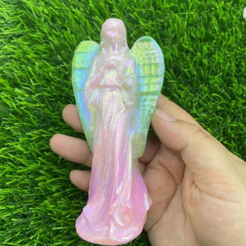Fashion Decoration Natural Stone Angel plated for home and office & carved 120mm Sold By PC