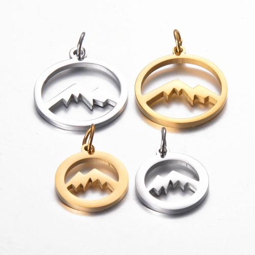 Stainless Steel Pendants 304 Stainless Steel Round plated DIY Sold By Bag