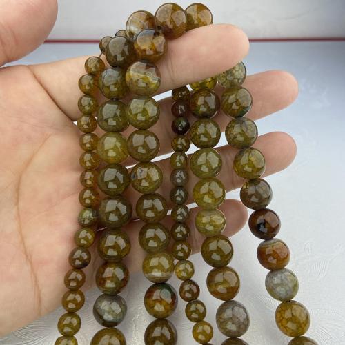 Prirodni Dragon vene ahat perle, Dragon vene Agate, Krug, možete DIY & različitih dizajna za izbor, Prodano By Strand