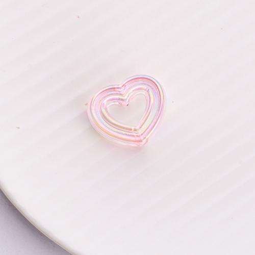 Plated Acrylic Beads, Heart, DIY, more colors for choice, 24x20mm, 5PCs/Bag, Sold By Bag