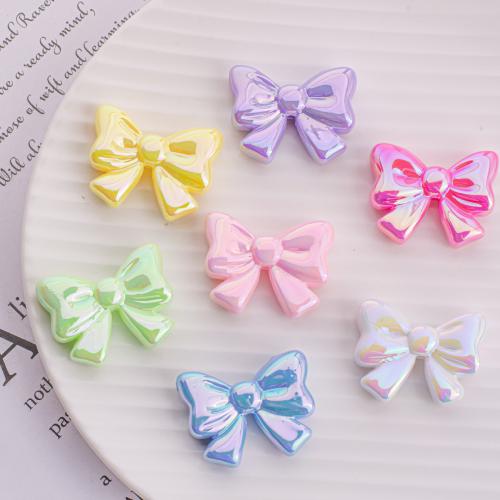Plated Acrylic Beads, Bowknot, DIY, more colors for choice, 32.50x25.10mm, 5PCs/Bag, Sold By Bag