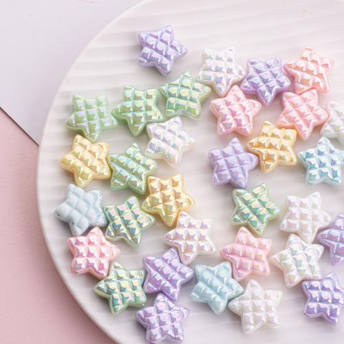 Plated Acrylic Beads, Star, DIY, more colors for choice, 18.20x19.60mm, 5PCs/Bag, Sold By Bag