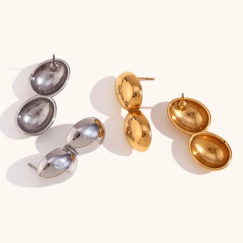 Stainless Steel Stud Earrings 316L Stainless Steel Peanut Vacuum Ion Plating fashion jewelry & for woman nickel lead & cadmium free Sold By Pair