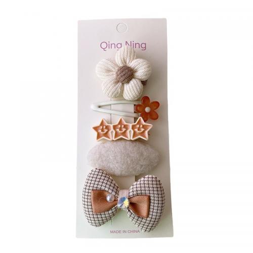Hair Snap Clips Cloth with Zinc Alloy handmade 3D effect & for woman Approx Sold By Lot