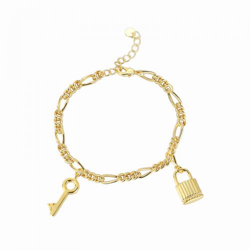Messing Armbanden, plated, voor vrouw, gouden, Verkocht door PC