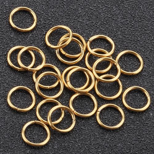 304 Stainless Steel Machine Cut Closed Jump Ring, Vacuum Ion Plating, DIY, golden, nickel, lead & cadmium free, Outer diameter 7mm,Width 1mm, 100PCs/Bag, Sold By Bag