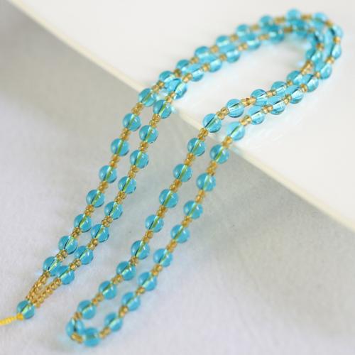 Glass Beads Necklaces, fashion jewelry & Unisex, more colors for choice, 6x7mm, Length:Approx 70 cm, Sold By PC
