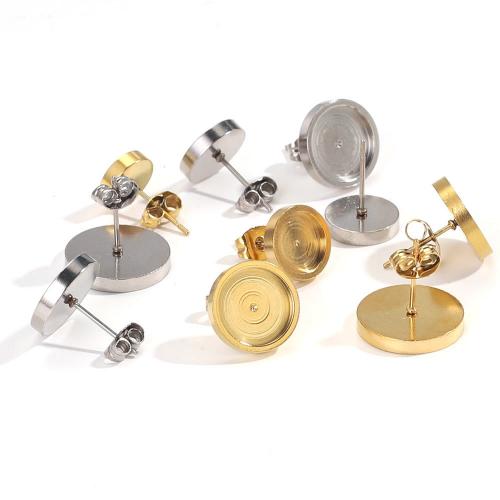 Stainless Steel Earring Stud Component plated fashion jewelry & for woman Sold By PC