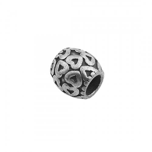 Edelstahl-Perlen mit großem Loch, 304 Edelstahl, Trommel, poliert, DIY, 10x10mm, Bohrung:ca. 5mm, verkauft von PC