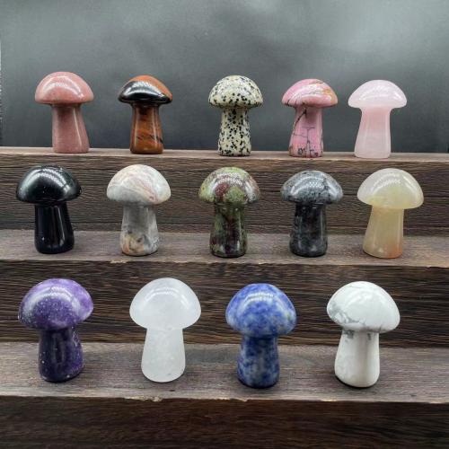 Fashion Decoration Gemstone mushroom Carved for home and office Random Color 50mm Sold By PC