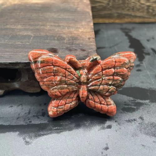 Decoração da moda, Pedra natural, Borboleta, esculpidas, para casa e escritório & materiais diferentes para a escolha, Mais cores pare escolha, 50mm, vendido por PC