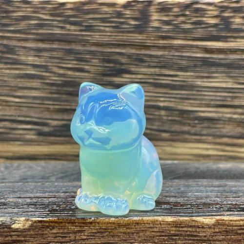 Fashion Decoration Natural Stone Cat Carved for home and office 30mm Sold By PC