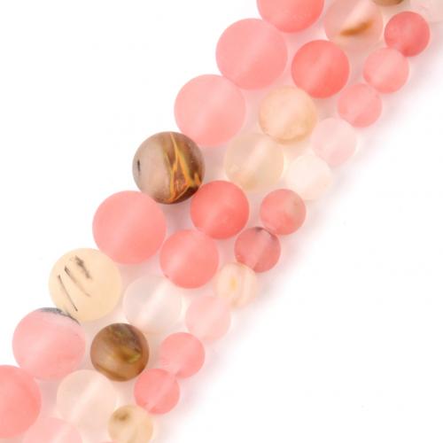 Gemstone Jewelry Beads Watermelon Round DIY & frosted pink Sold Per Approx 39 cm Strand