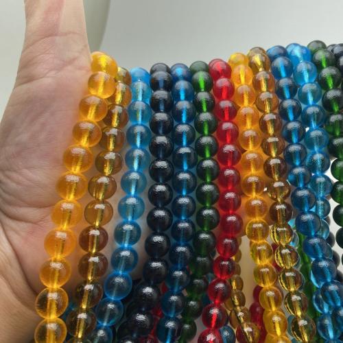 Handgewickelte Perlen, Lampwork, rund, DIY & verschiedene Größen vorhanden, keine, verkauft per ca. 38 cm Strang