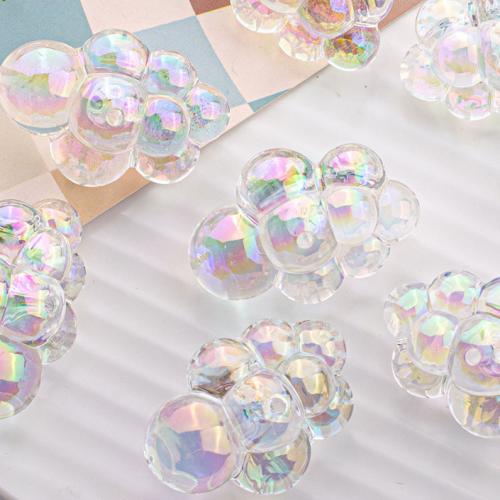 Plated Acrylic Beads Cloud DIY white Sold By PC