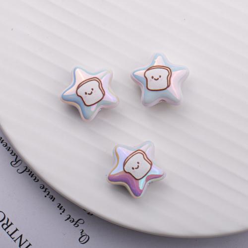 Perles  acrylique plaqué , étoile, DIY & modèles différents pour le choix, plus de couleurs à choisir, 21.50x20.50mm, Vendu par PC