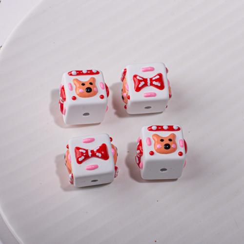 Acrylic Jewelry Beads Square DIY 15.20mm Approx 2.5mm Sold By Bag