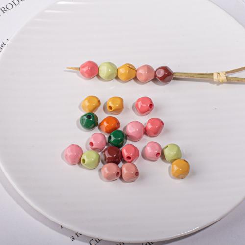Perle acrylique, DIY, couleurs mélangées, 10x10.20mm, Trou:Environ 2.5mm, 10PC/sac, Vendu par sac