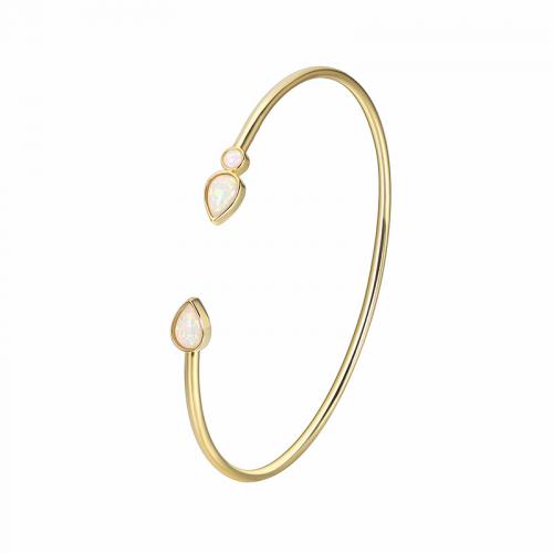 Brass Bracelet & Bangle with Opal plated for woman golden Sold By PC
